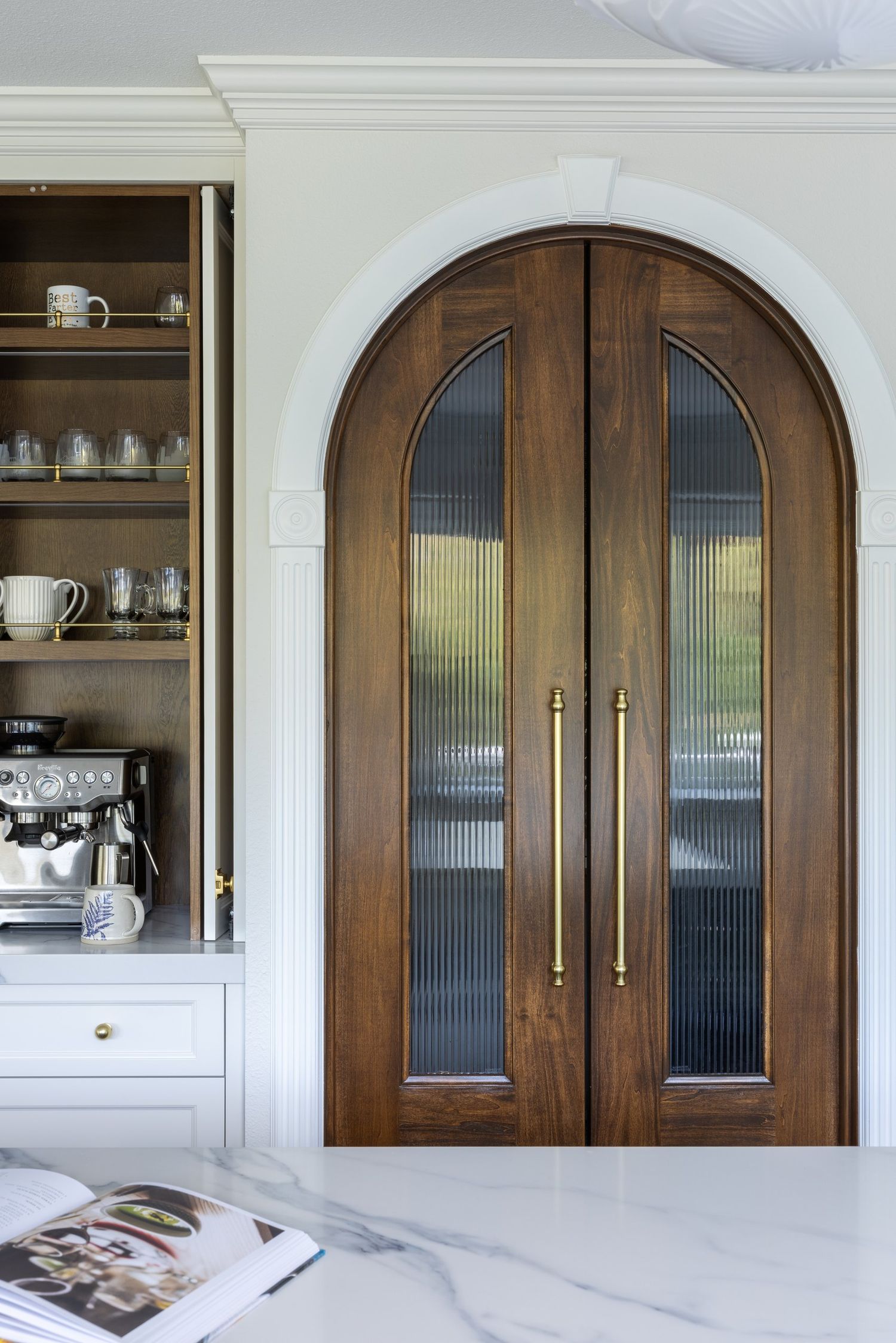 Styled cabinetry vignette
